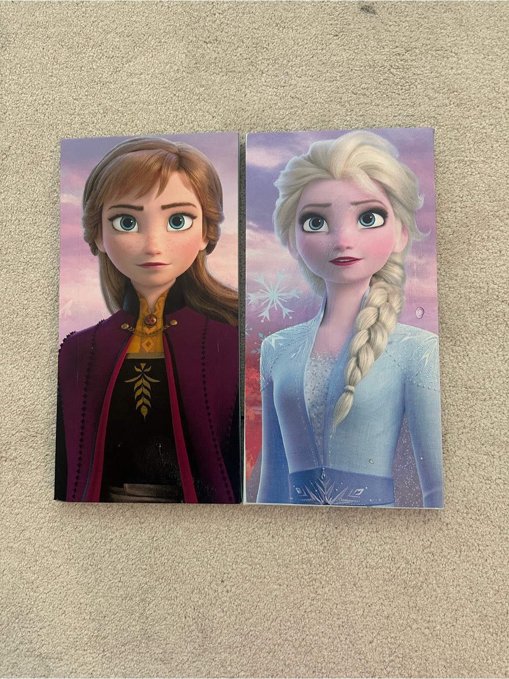 Disney Frozen Sisters Canvas Pair Anna and Elsa
